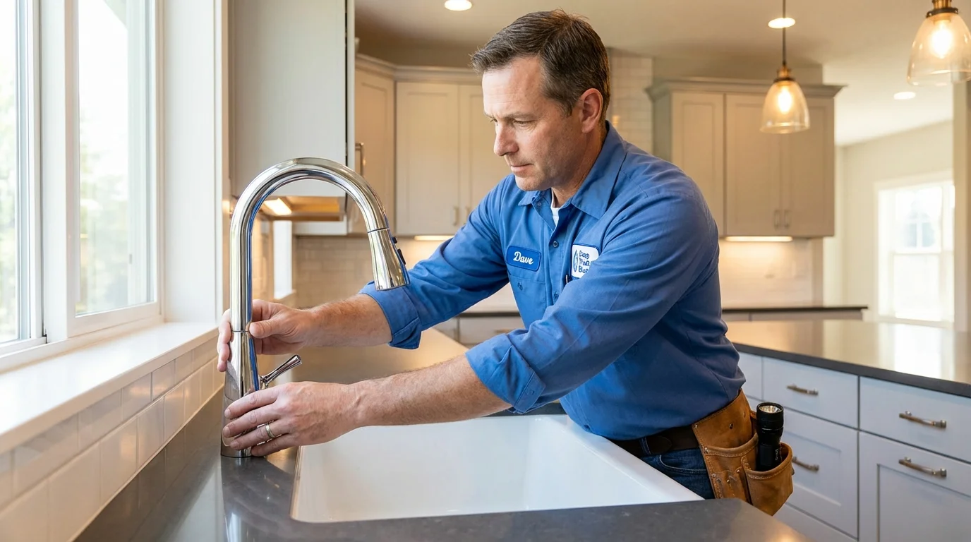 Kitchen faucet installation by Johns Plumbing LLC in Rush City